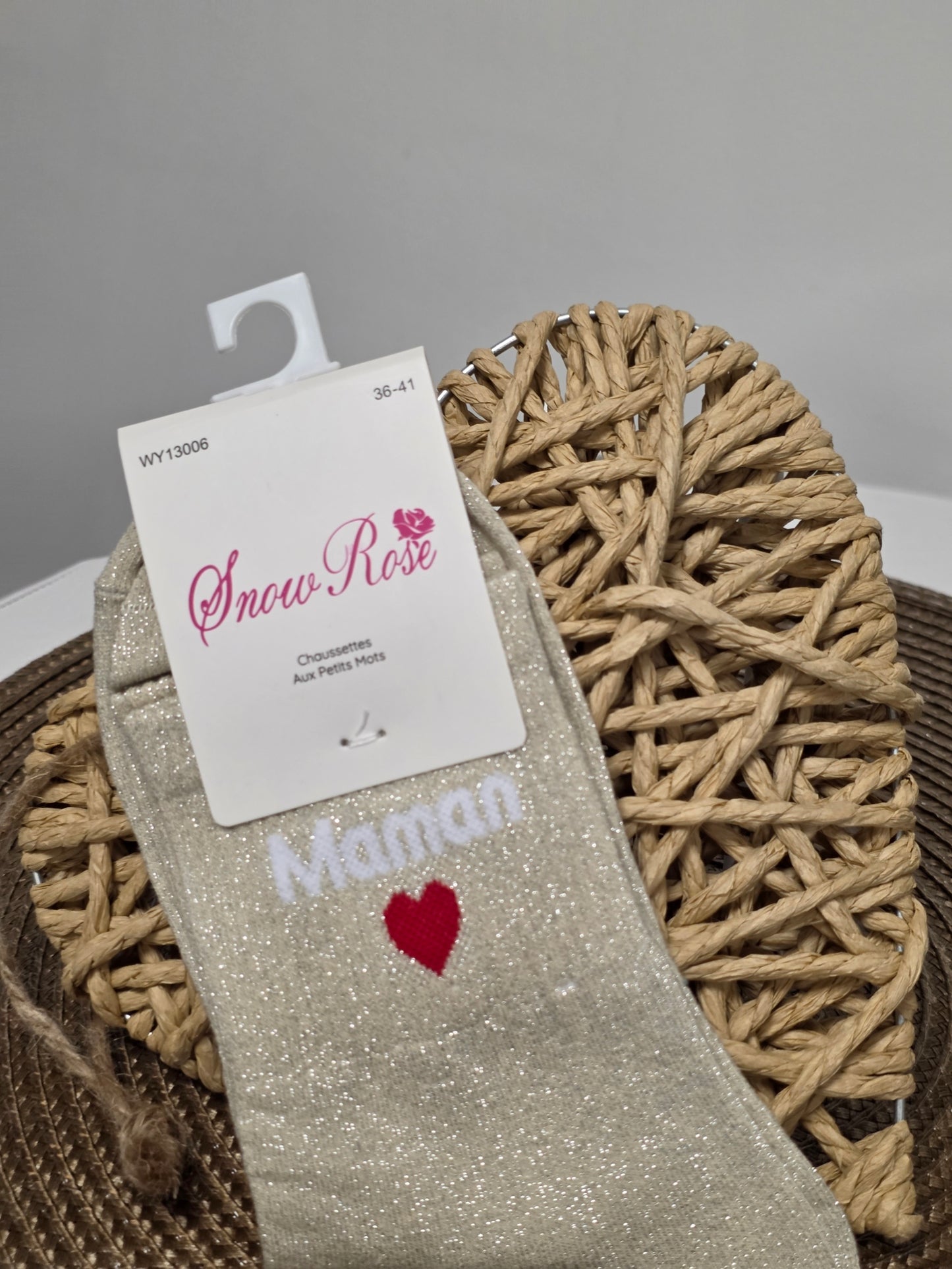 Maman - Chaussette à Paillette  Beige