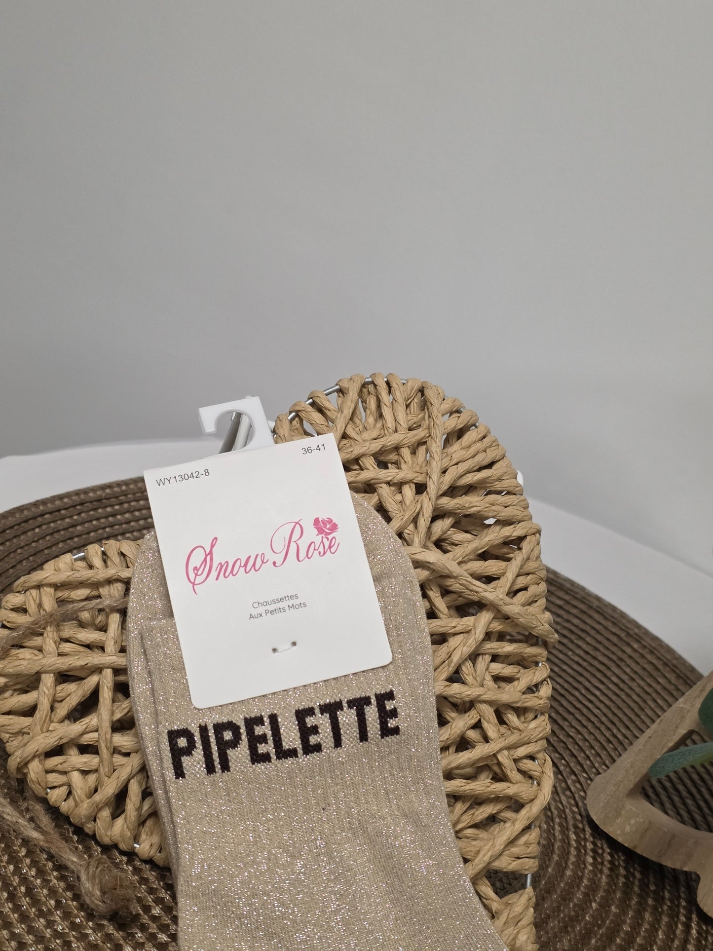 PIPELETTE - Chaussette à Paillette  Beige