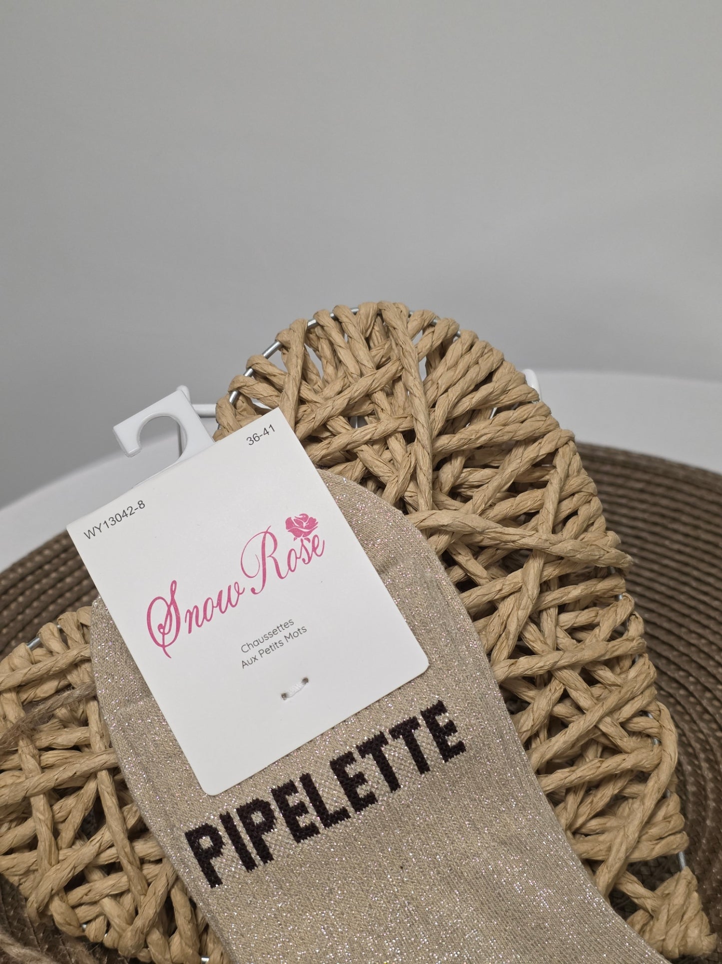PIPELETTE - Chaussette à Paillette  Beige