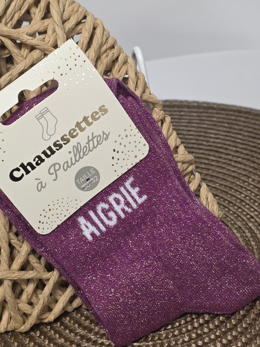 AIGRIE - Chaussette à Paillette