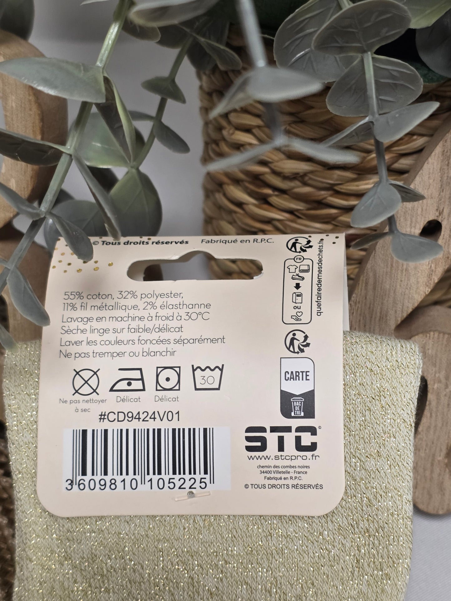 BLONDINETTE - Chaussette à Paillette Beige