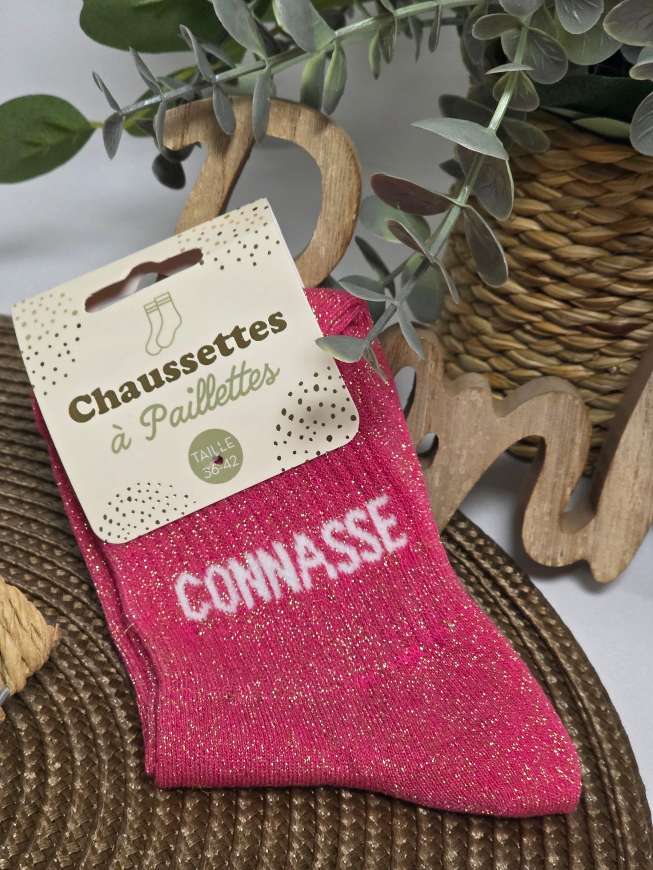 CONNASSE - Chaussette à Paillette Fuchsia