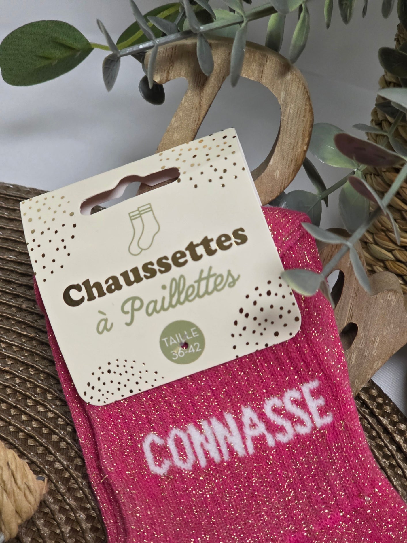 CONNASSE - Chaussette à Paillette Fuchsia