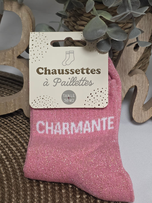 CHARMANTE - Chaussette à Paillette