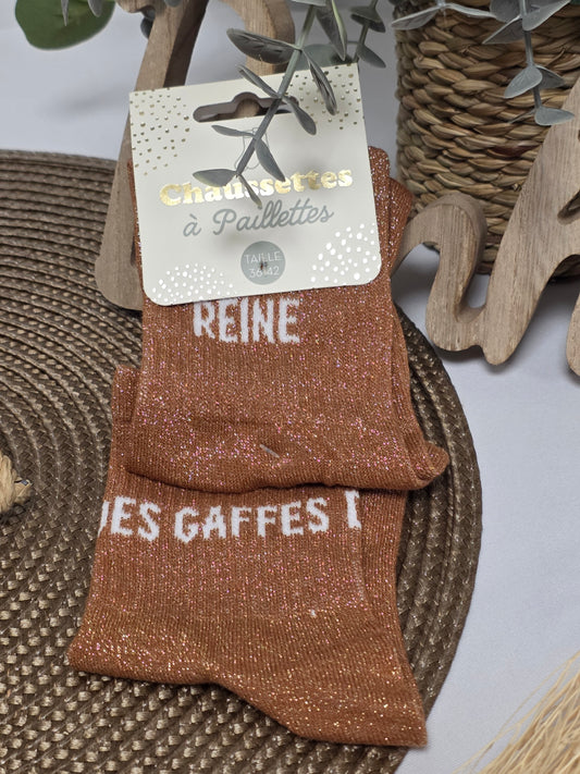 REINE DES GAFFES - Chaussette à Paillette Duo