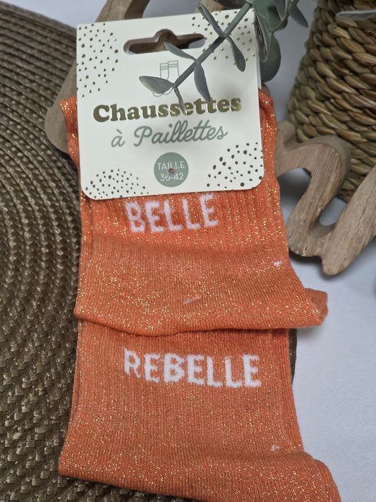 BELLE REBELLE - Chaussette à Paillette Duo
