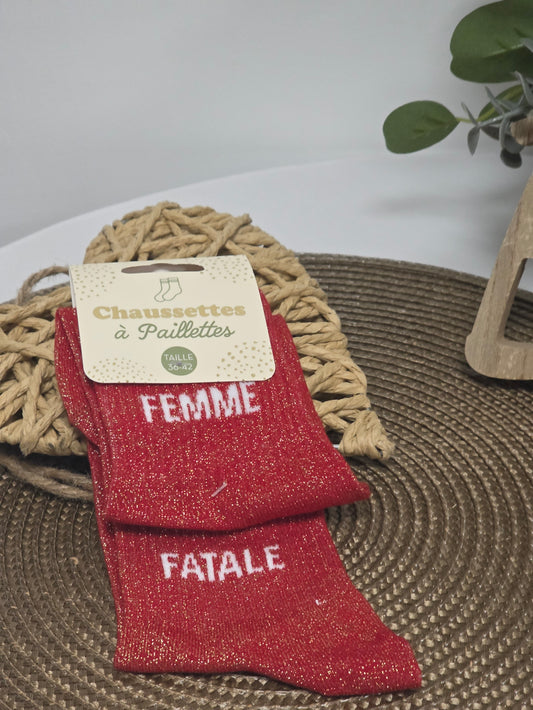FEMME FATALE - Chaussette à Paillette Duo