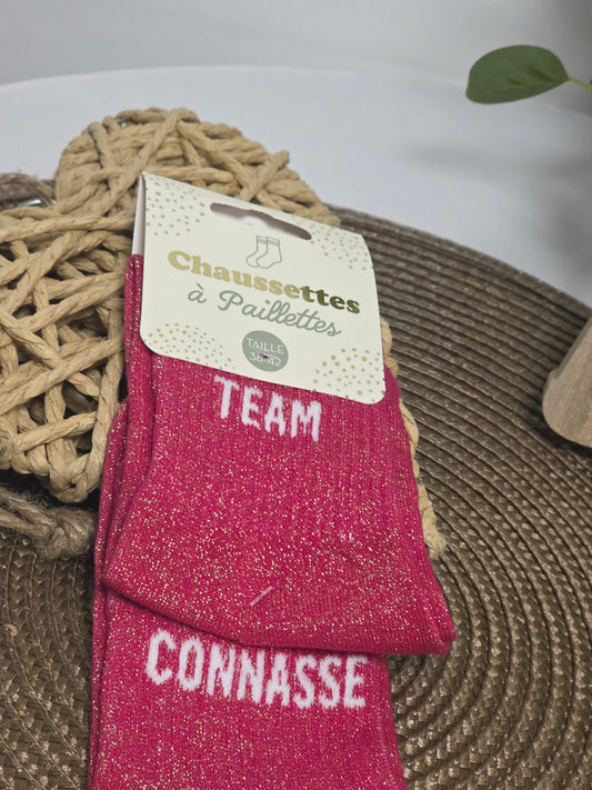TEAM CONNASSE - Chaussette à Paillette Duo