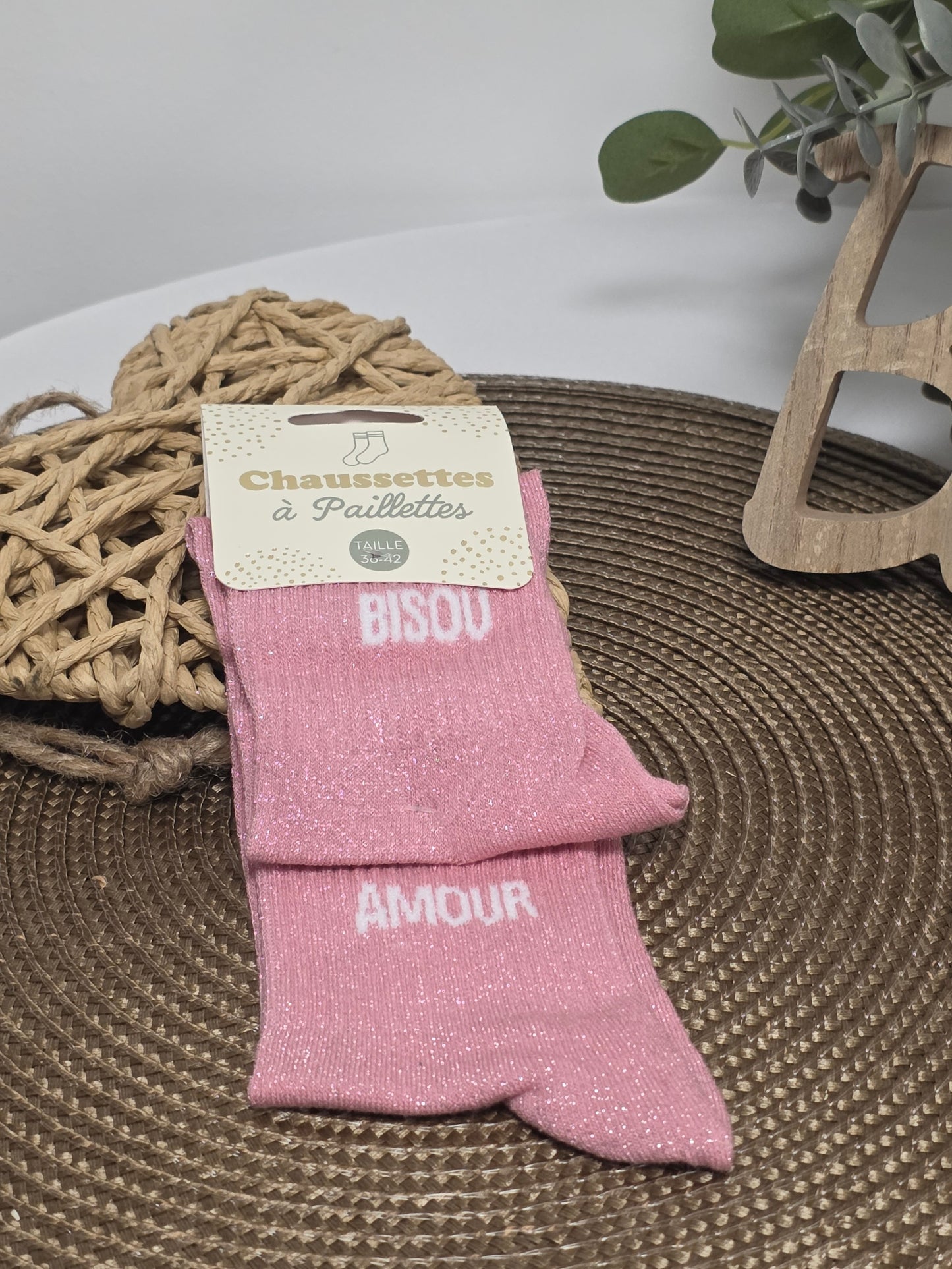 BISOU AMOUR - Chaussette à Paillette Duo