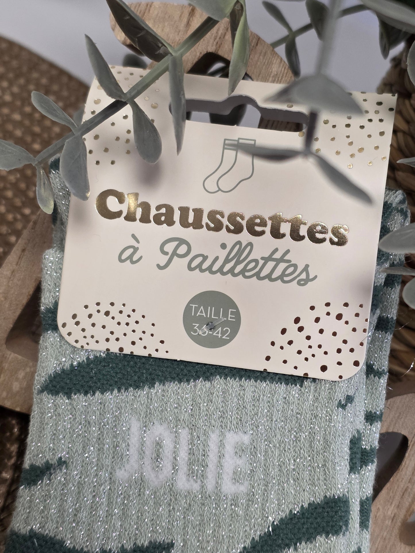 JOLIE - Chaussette à Paillette Léopard