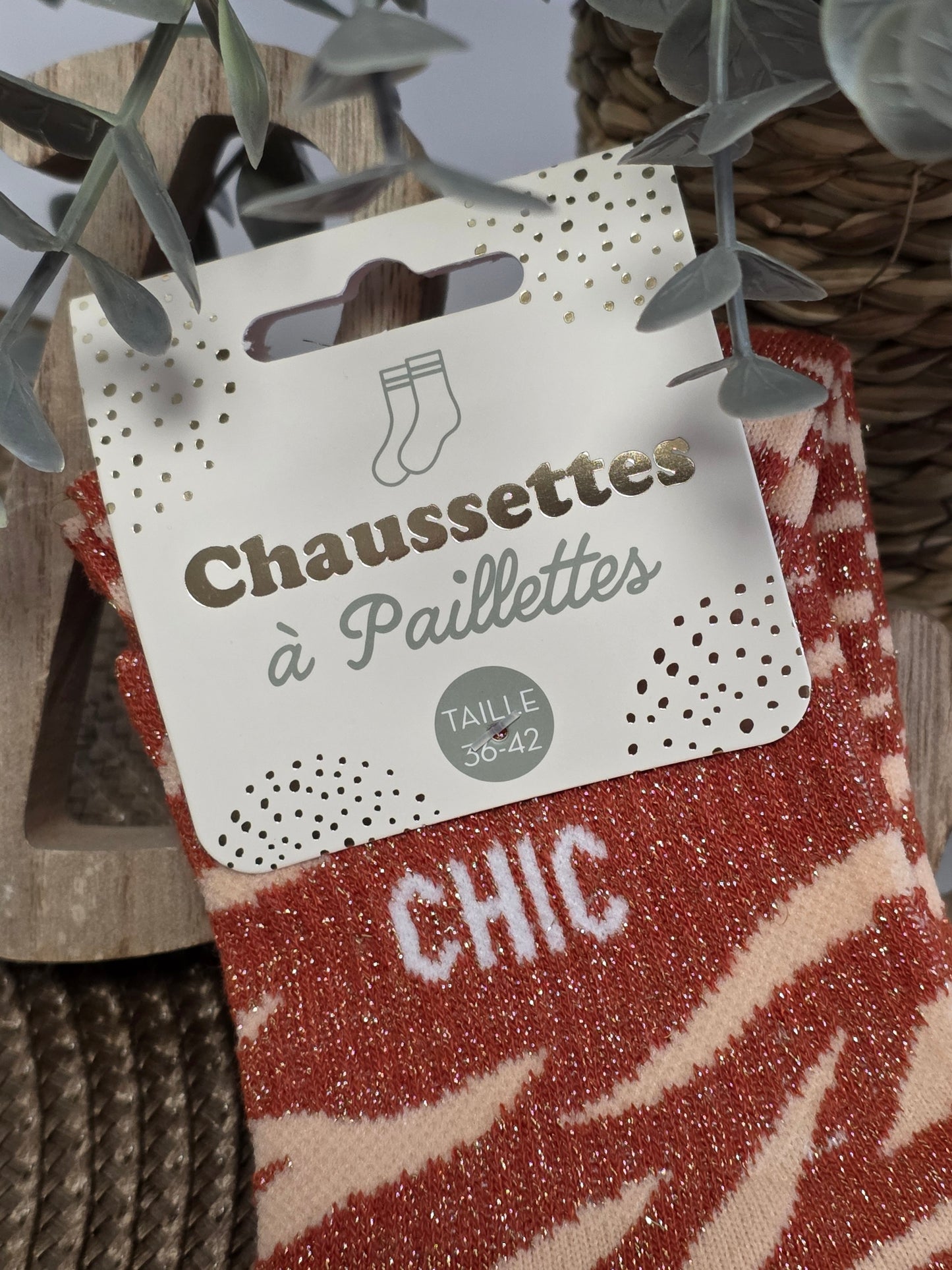 CHIC - Chaussette à Paillette Léopard
