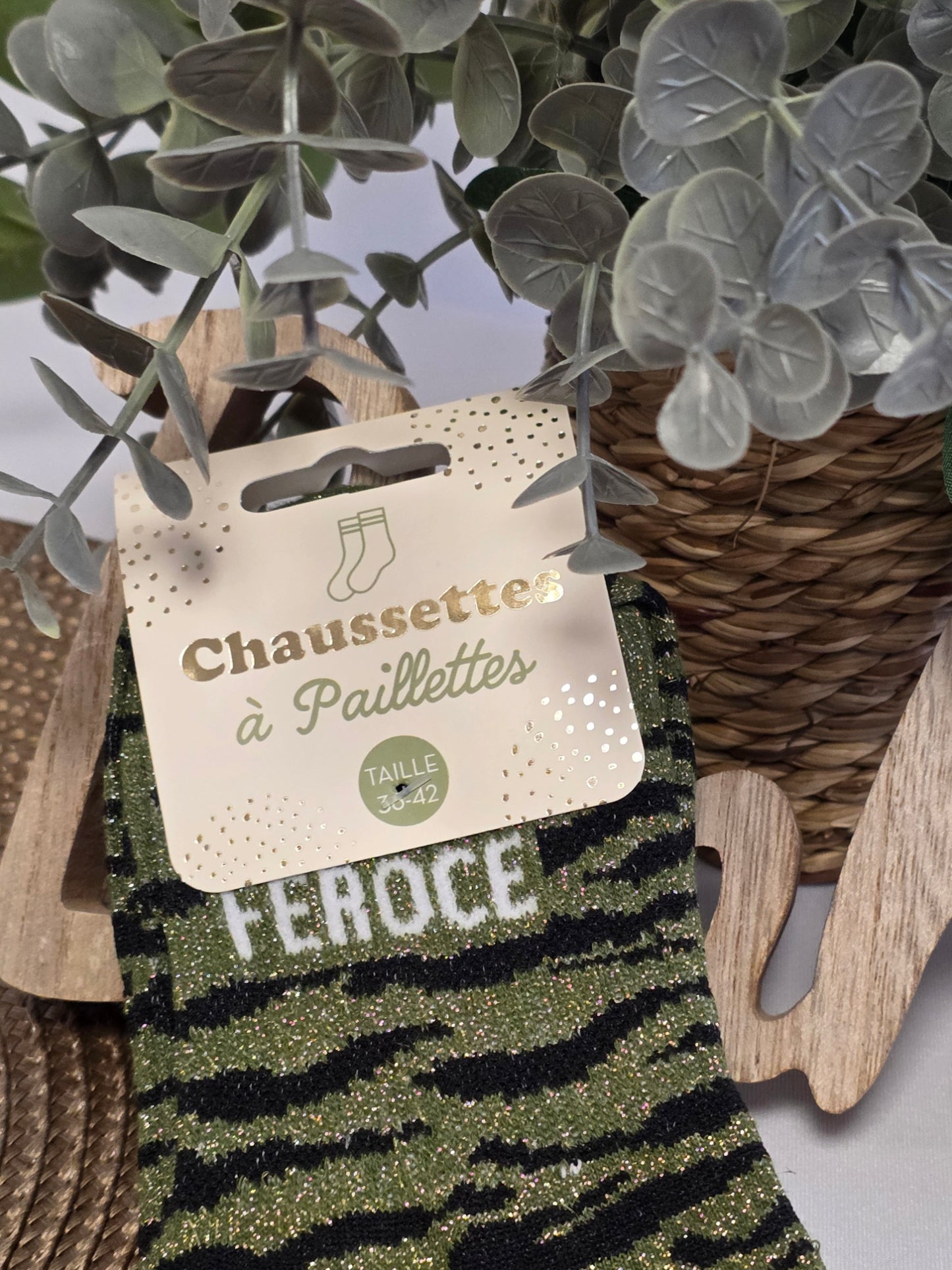 FEROCE - Chaussette à Paillette Léopard