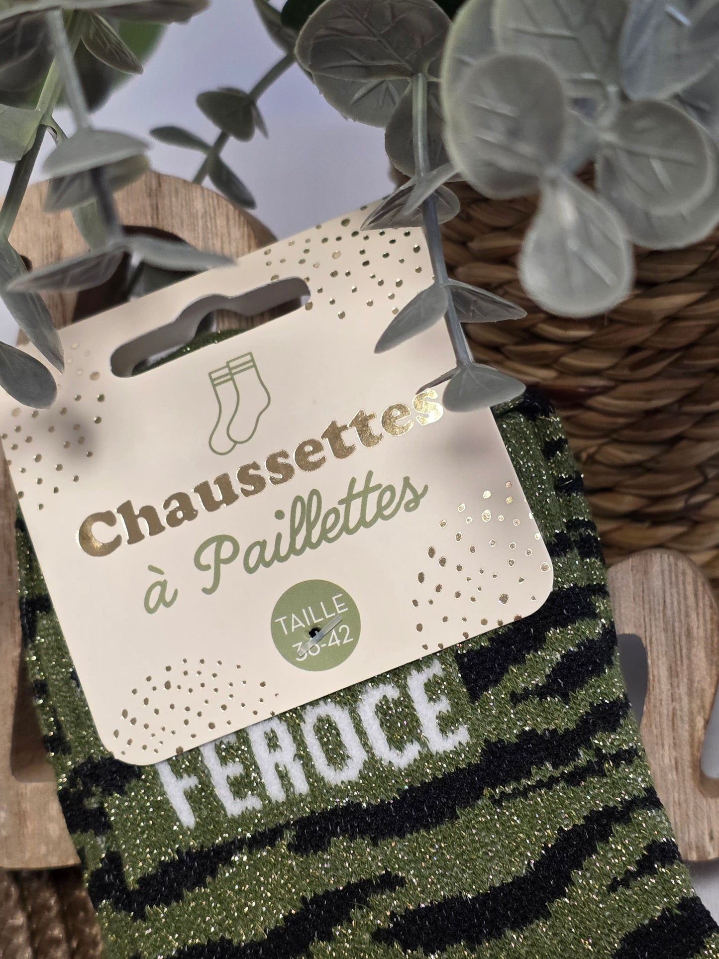 FEROCE - Chaussette à Paillette Léopard