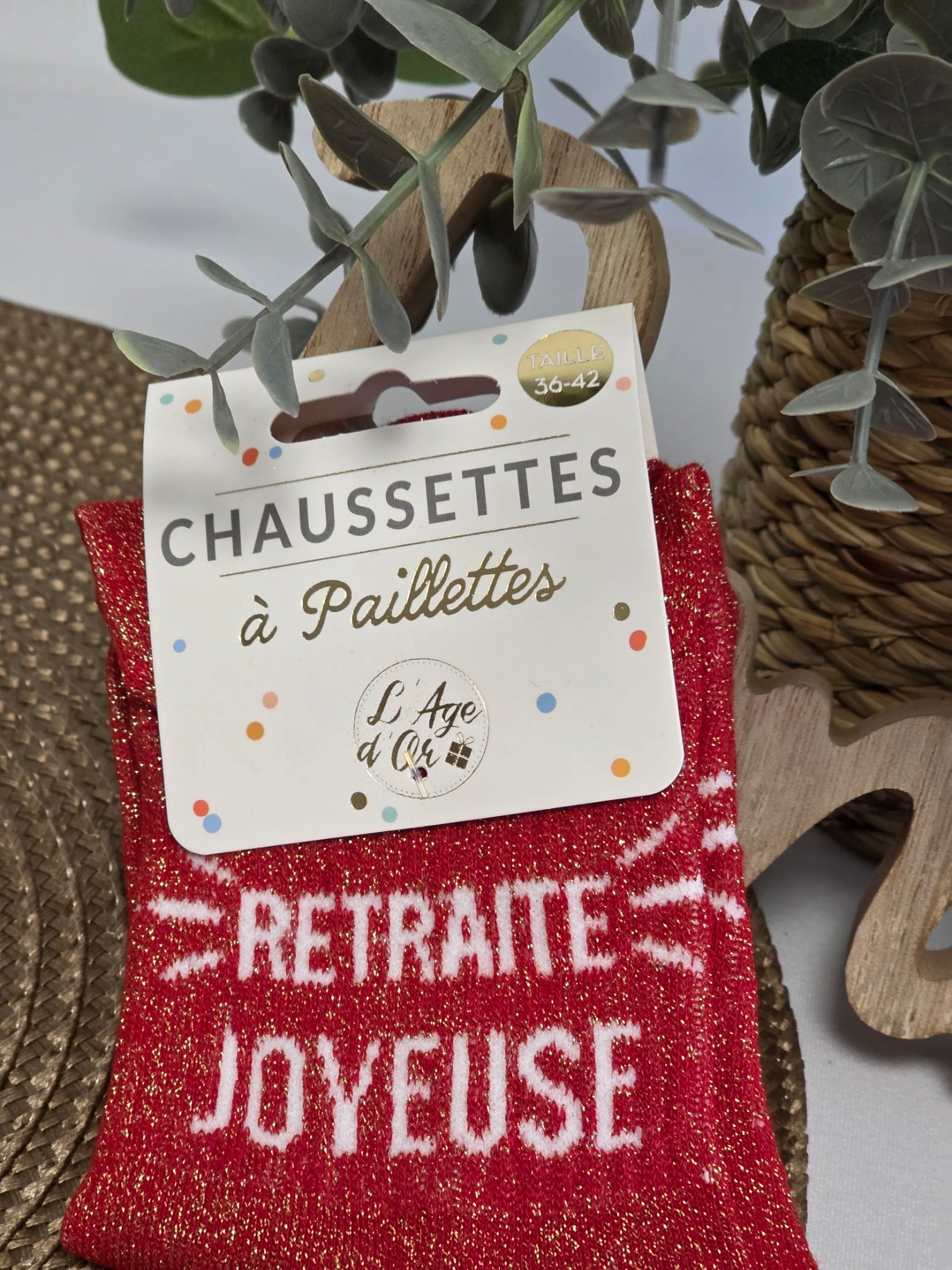 Retraite Joyeuse - Chaussette à Paillette