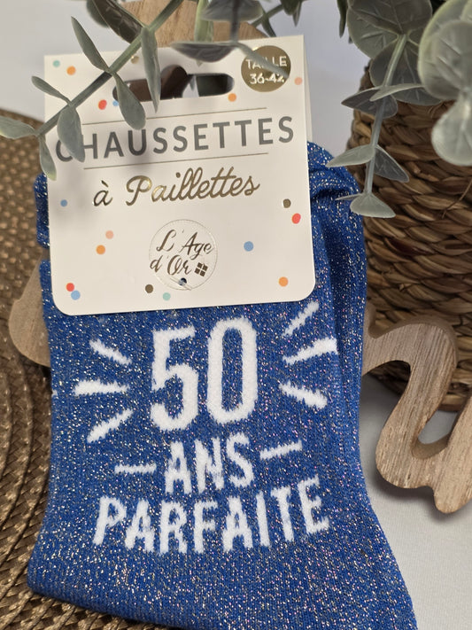 50 ans Parfaite - Chaussette à Paillette