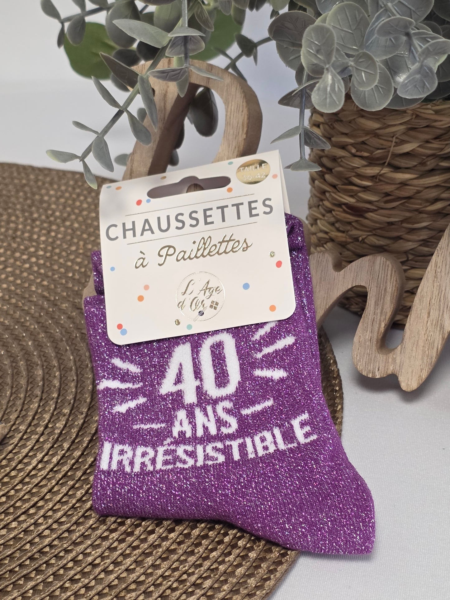 40 ans Irrésistible - Chaussette à Paillette