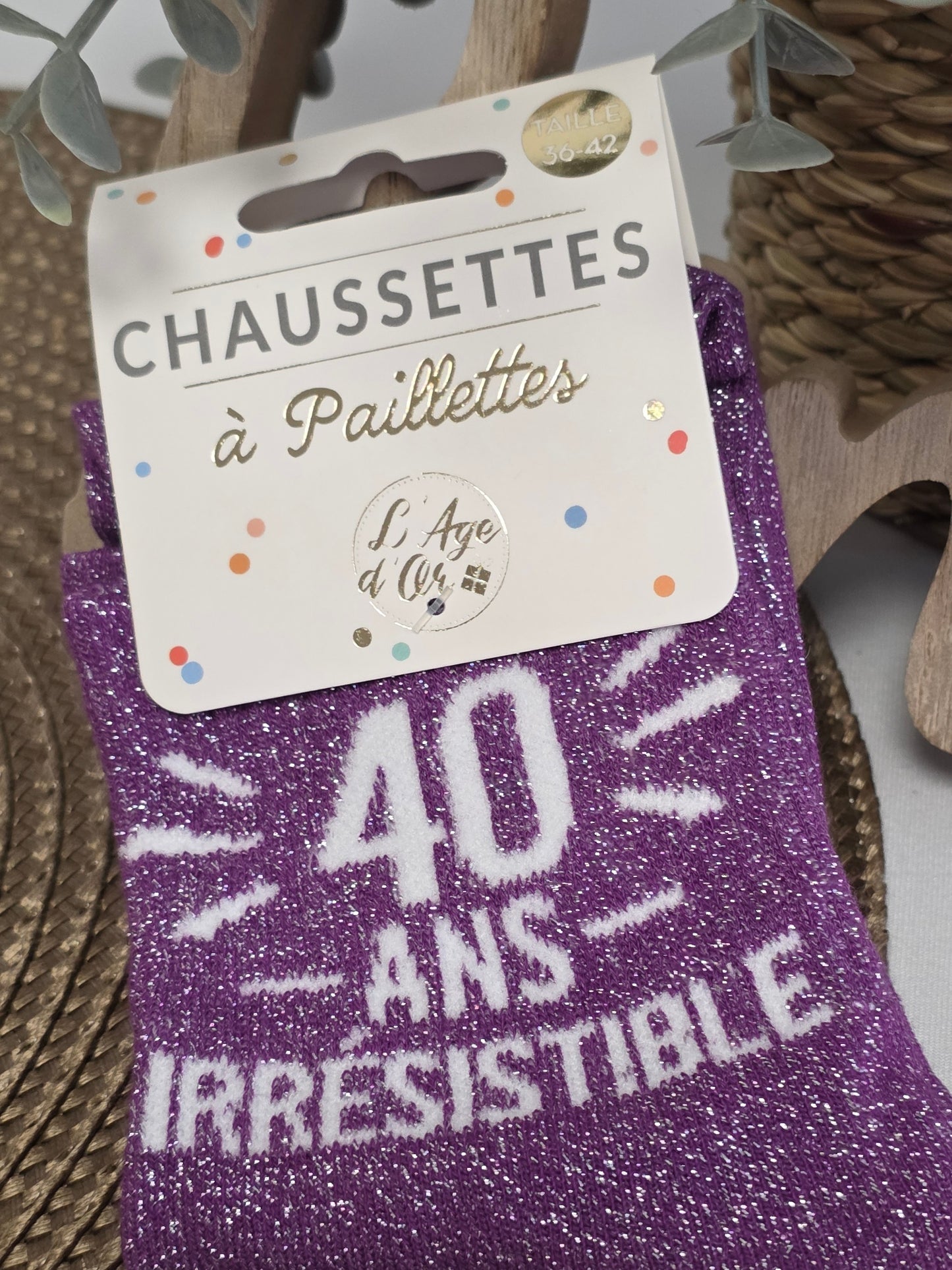 40 ans Irrésistible - Chaussette à Paillette
