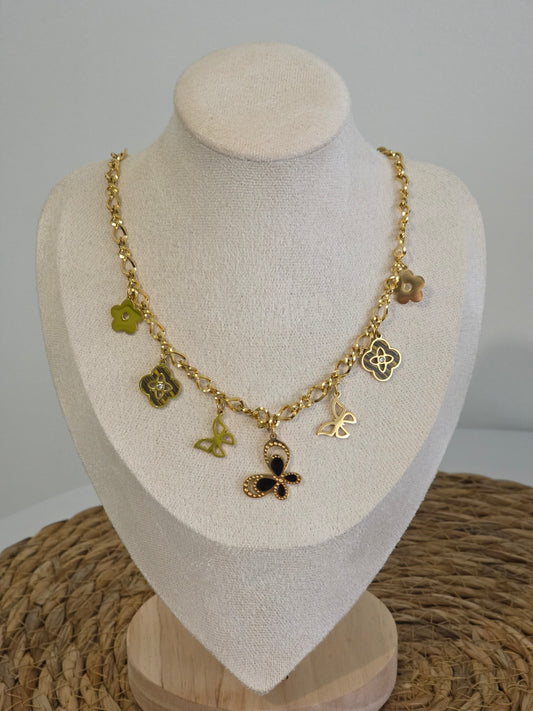 Pendentif Breloque Noir Doré