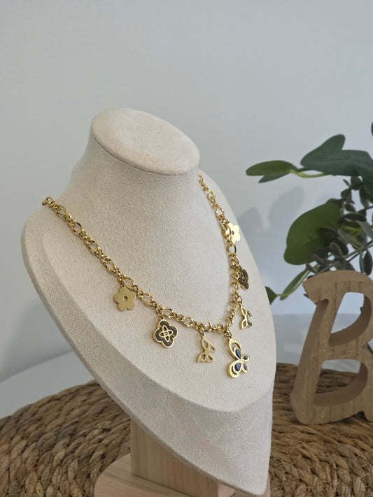 Pendentif Breloque Noir Doré