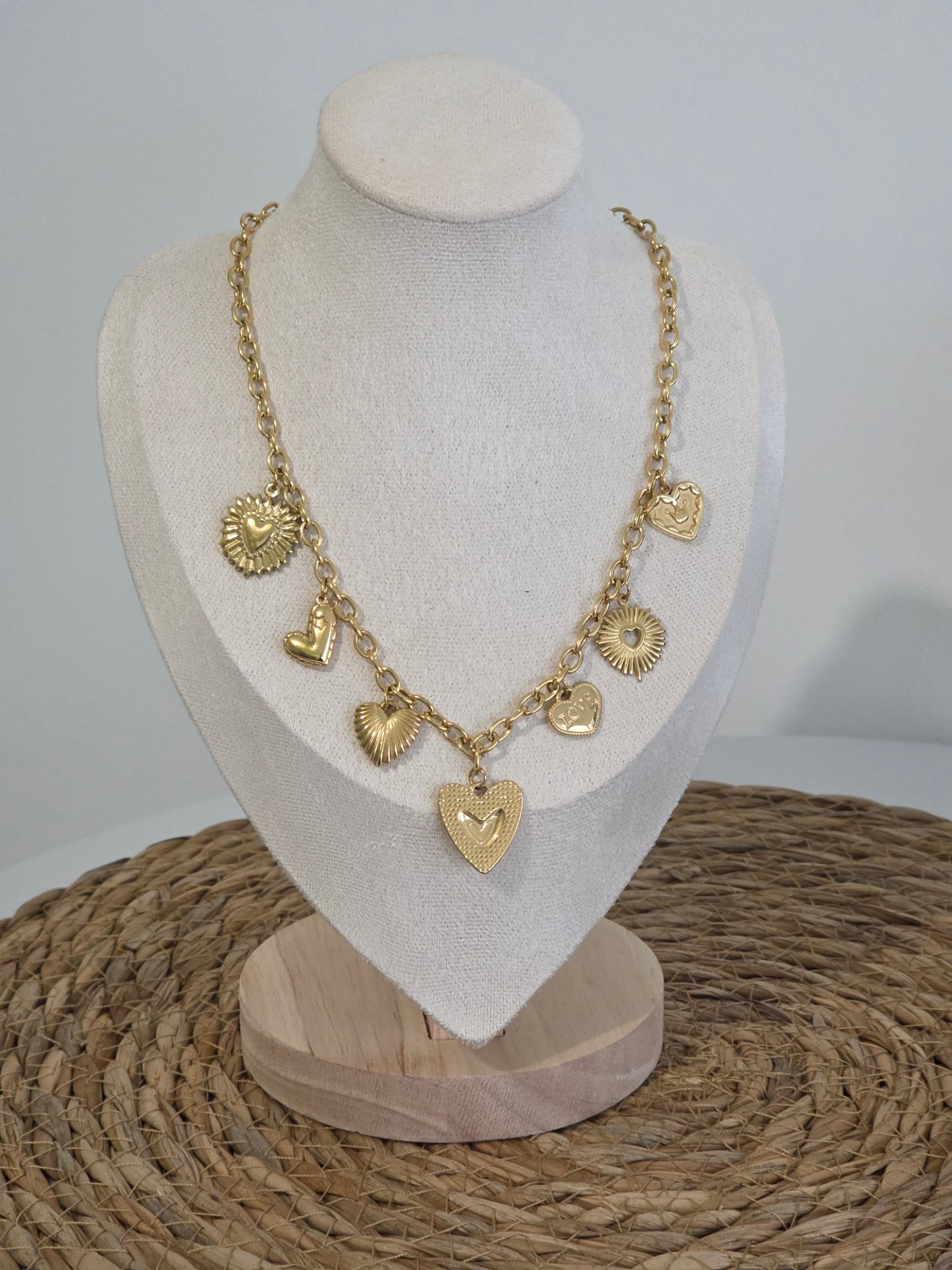 Pendentif Breloque Cœur Doré