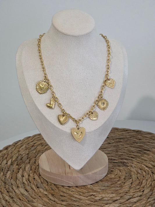 Pendentif Breloque Cœur Doré