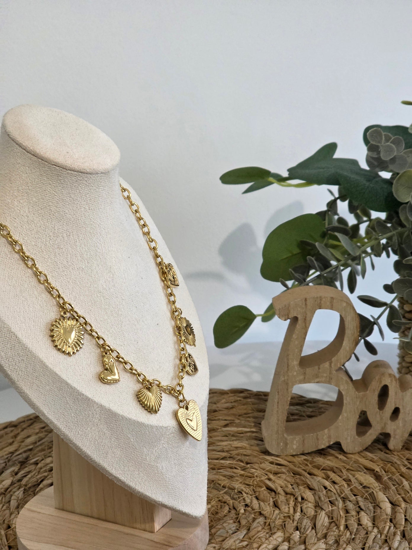 Pendentif Breloque Cœur Doré