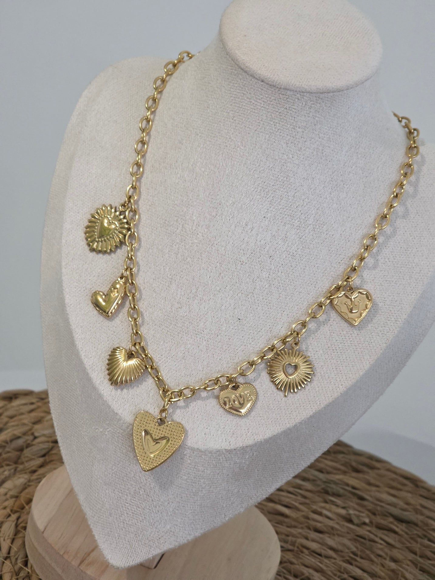 Pendentif Breloque Cœur Doré