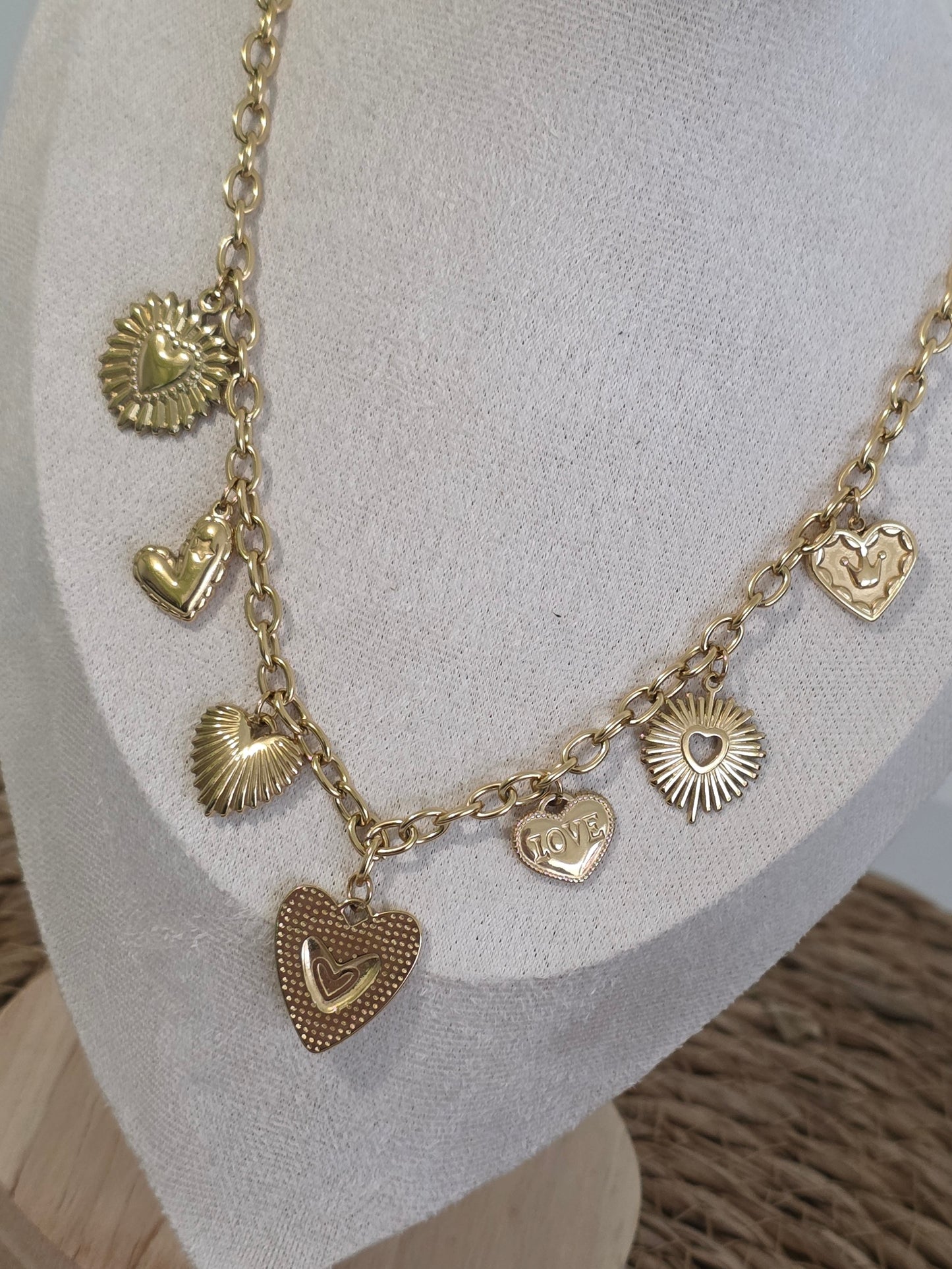 Pendentif Breloque Cœur Doré