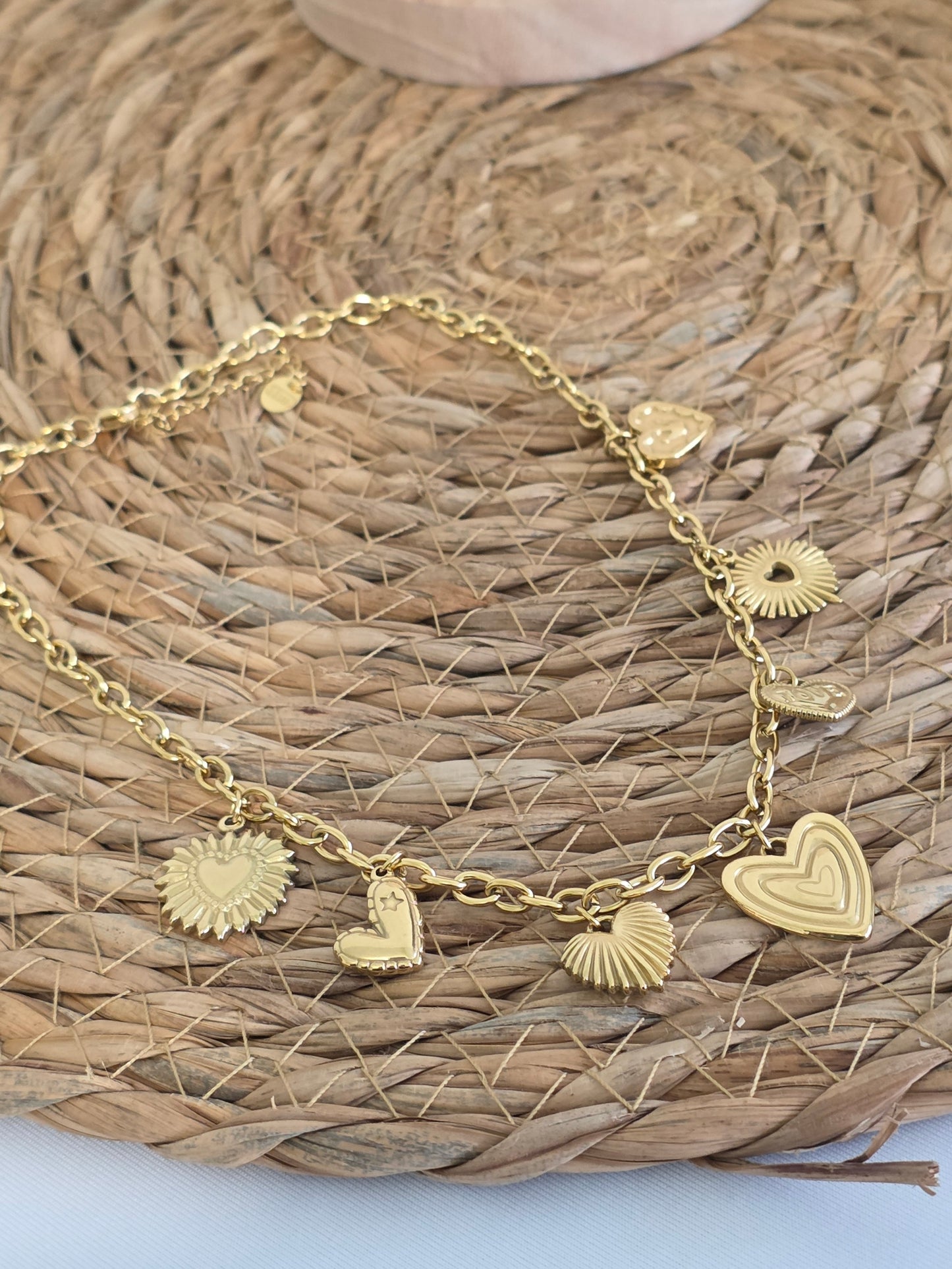 Pendentif Breloque Cœur Doré