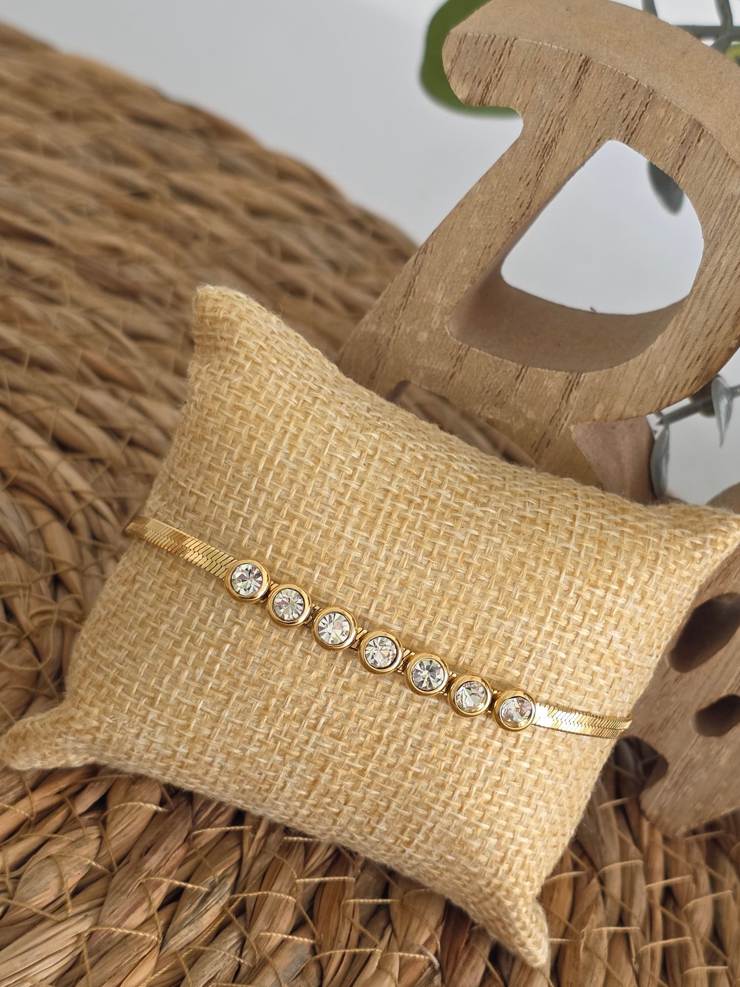 Coffret Pendentif Bracelet doré perle Blanche