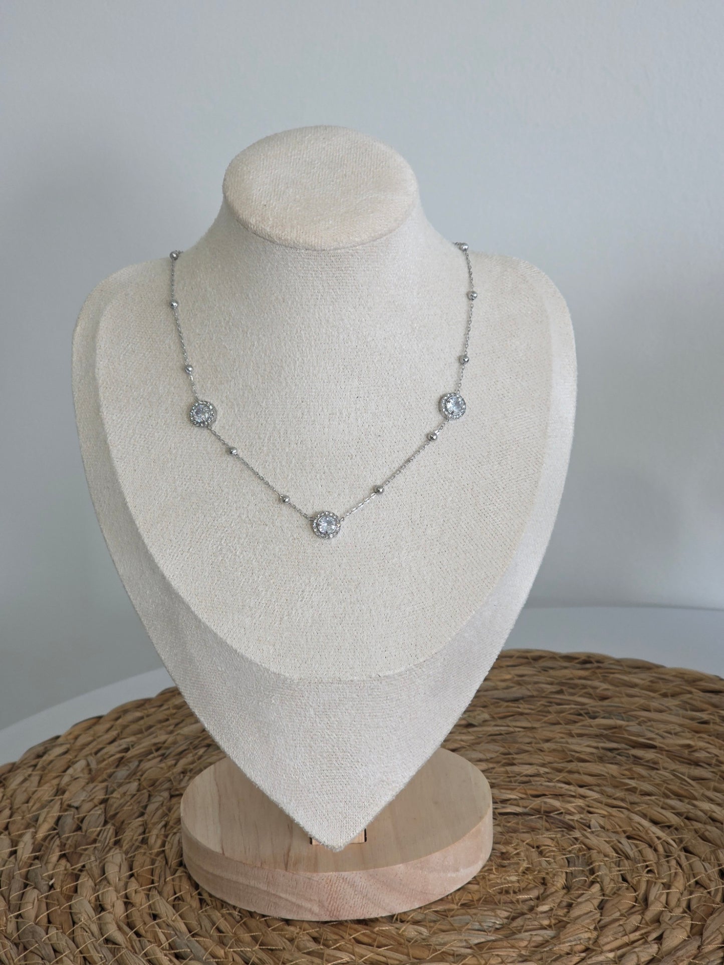 Pendentif Trio Perle argenté
