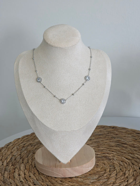 Pendentif Trio Perle argenté