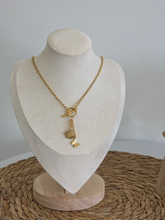 Pendentif Breloque Papillon Doré