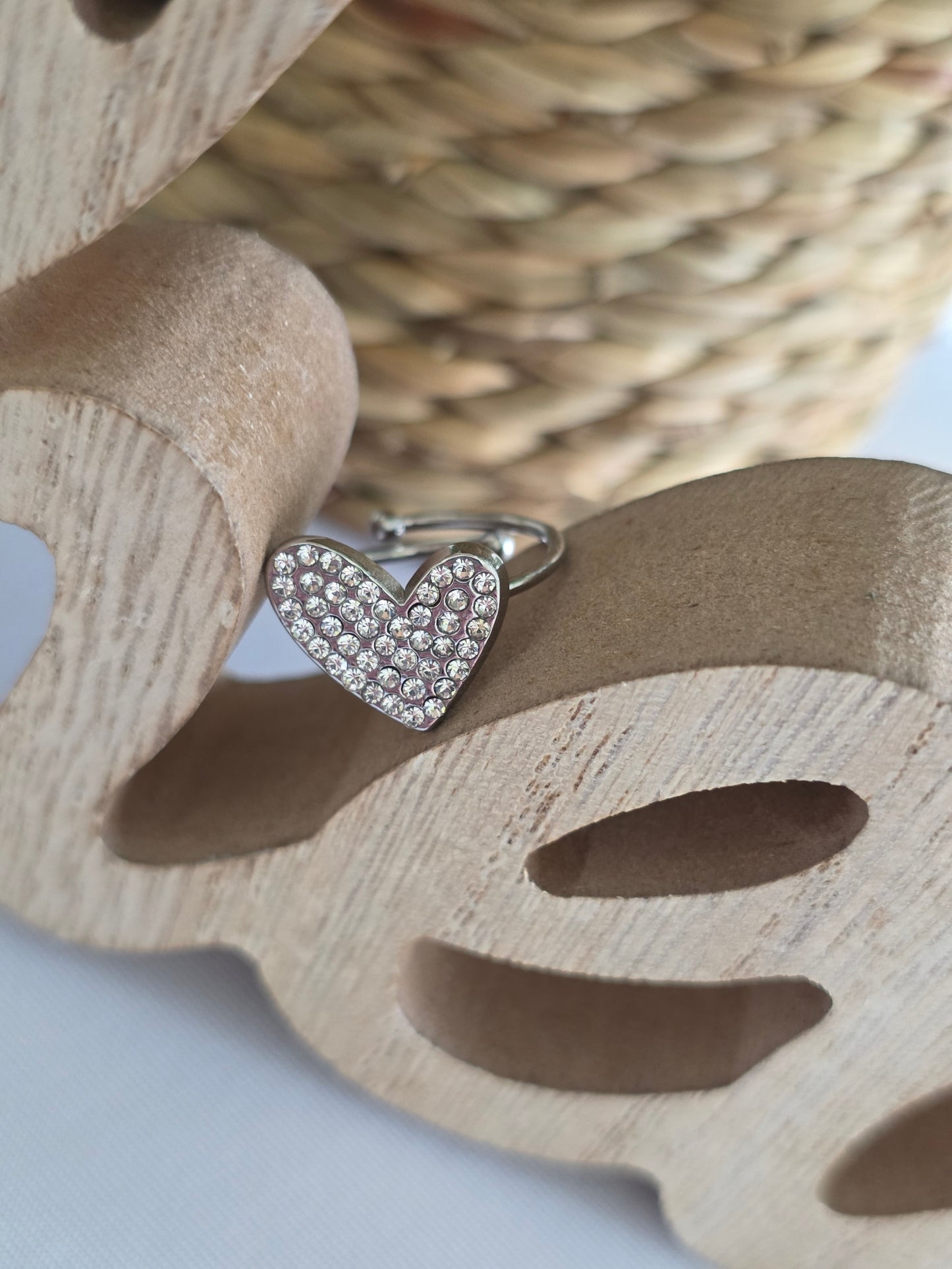 Nos Bagues Coeur Strass Argenté