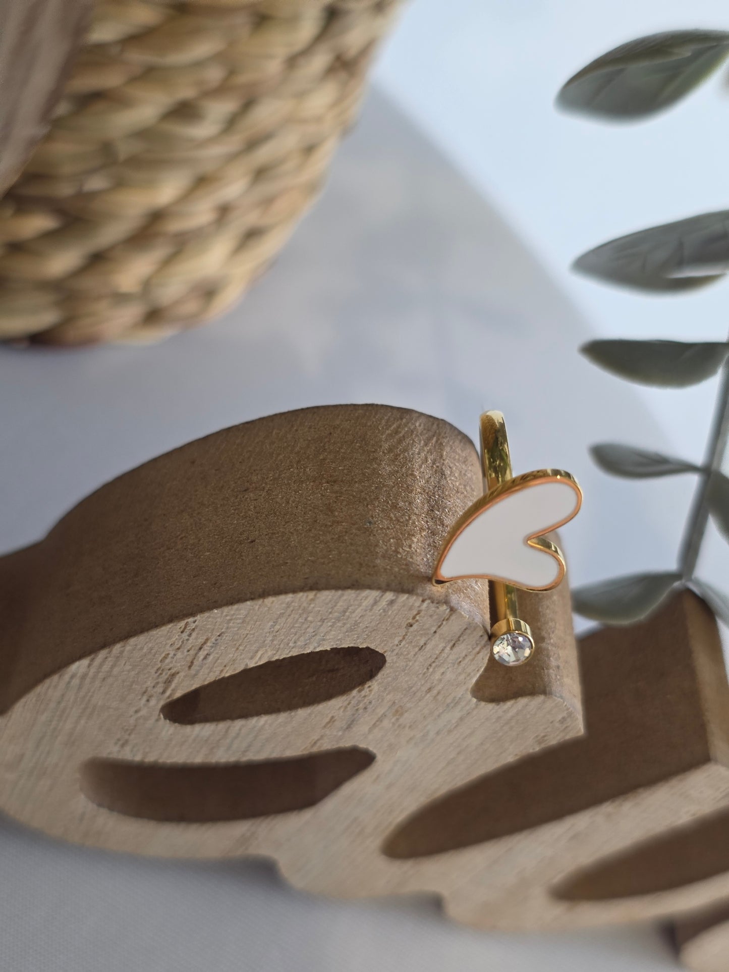 Nos Bagues Doré Cœur Blanc