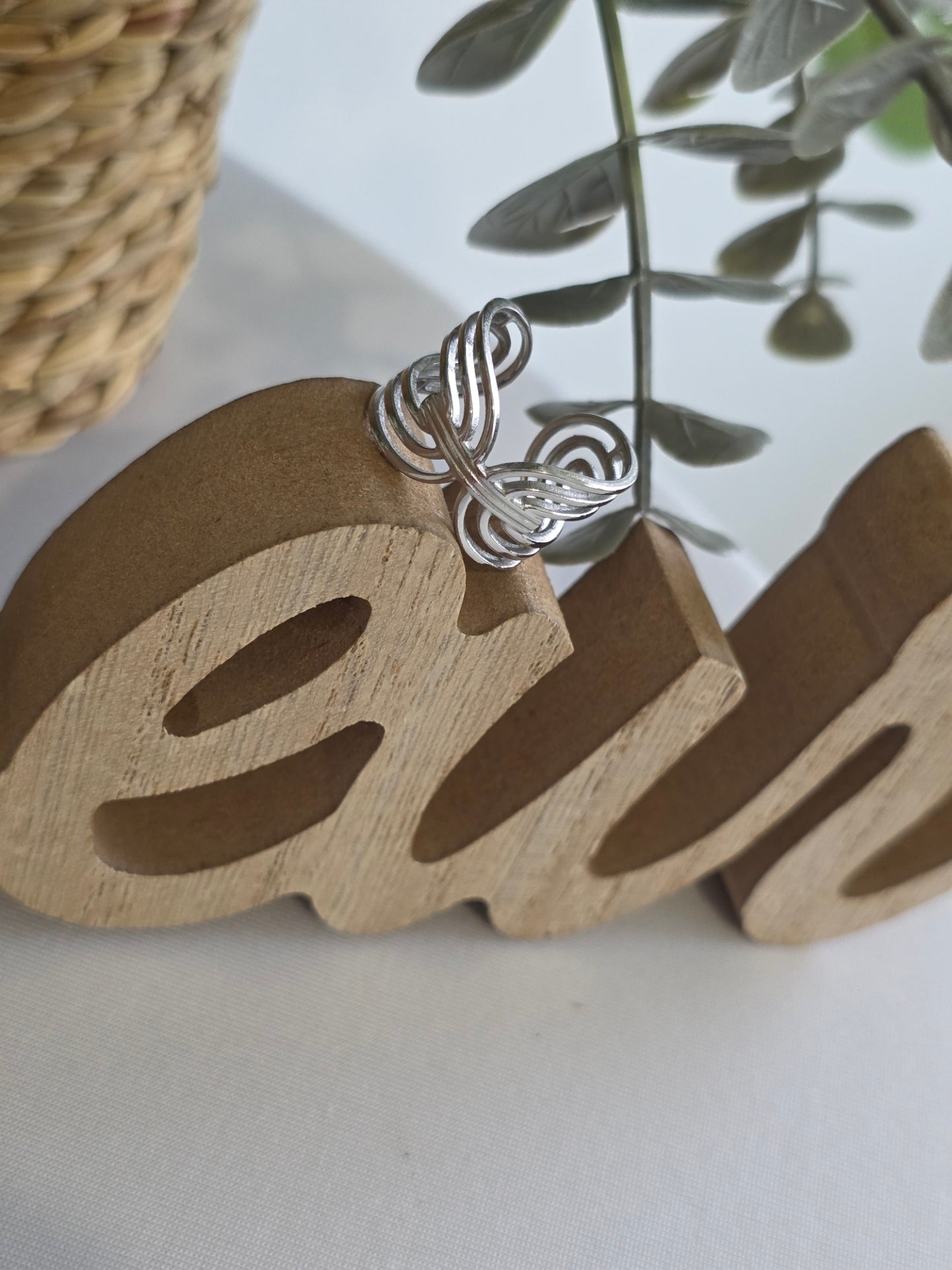 Nos Bagues Large Torsadé Argenté