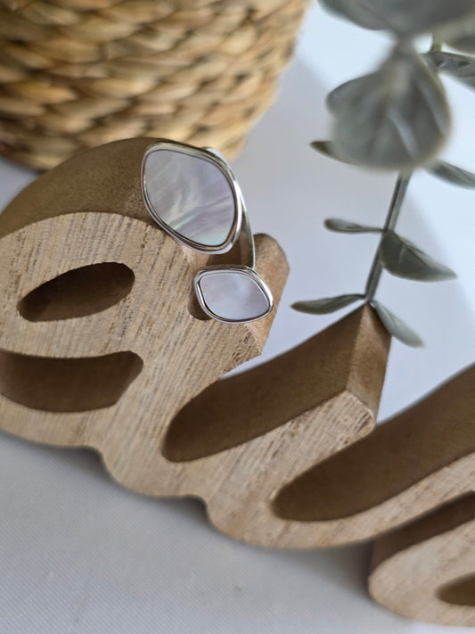 Nos Bagues Double Losange Argenté