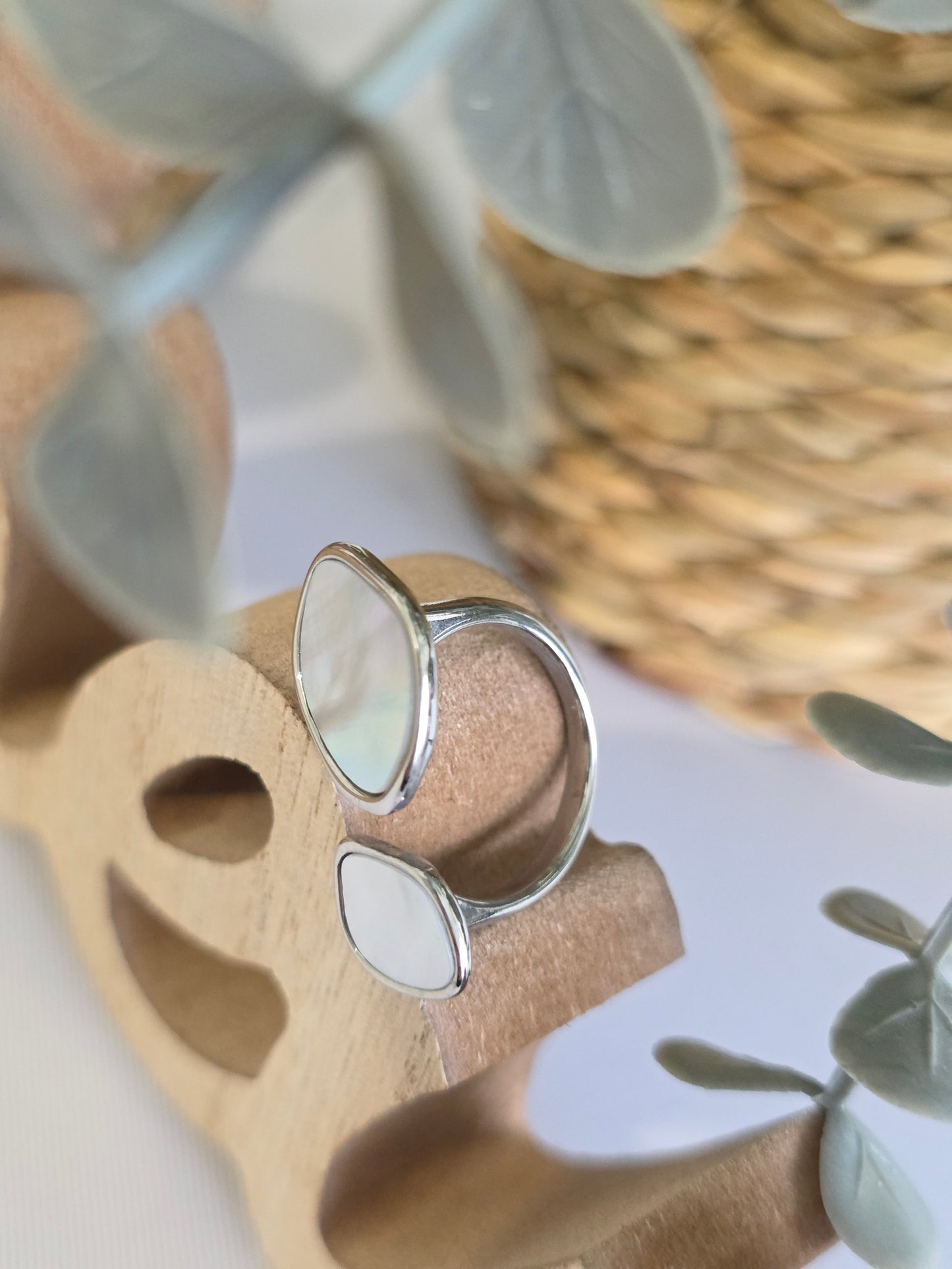 Nos Bagues Double Losange Argenté