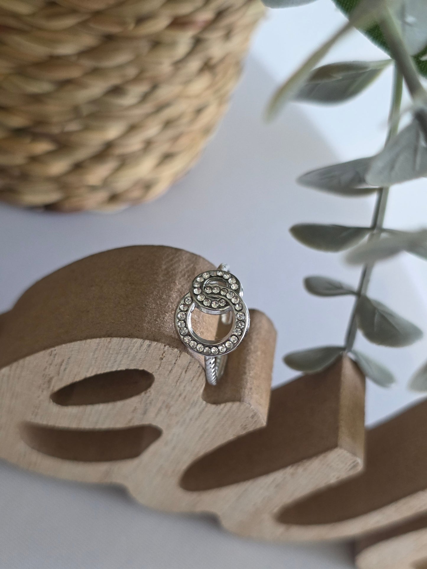 Nos Bagues Double Anneau Argenté