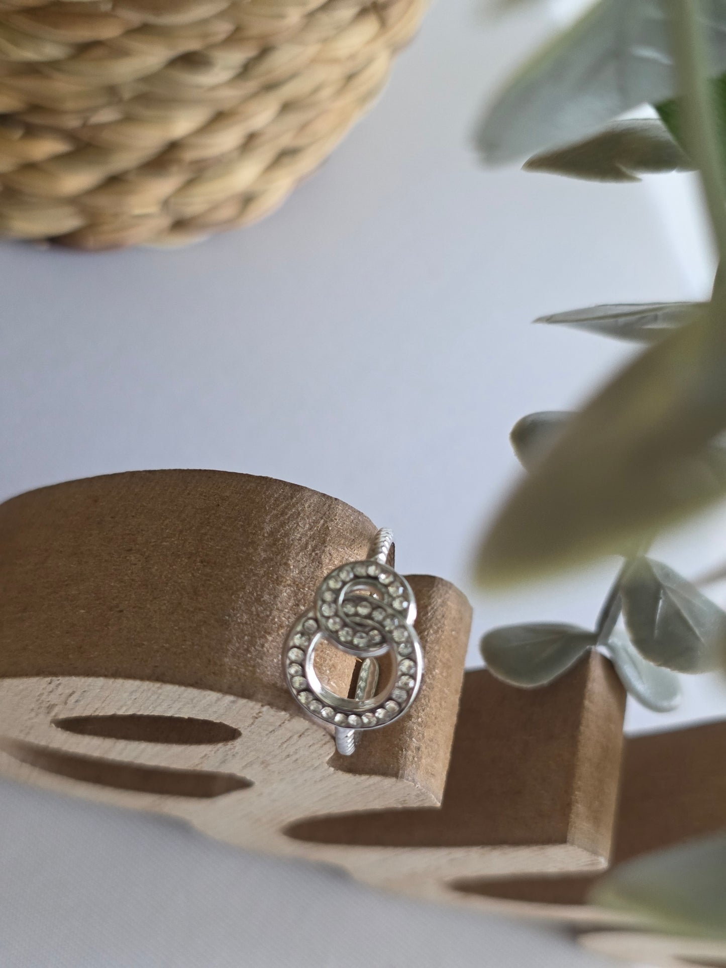 Nos Bagues Double Anneau Argenté