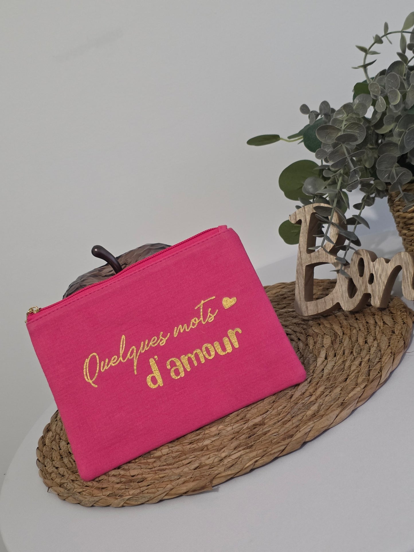Nos Pochettes "Quelques Mots d'Amour" Fuchsia