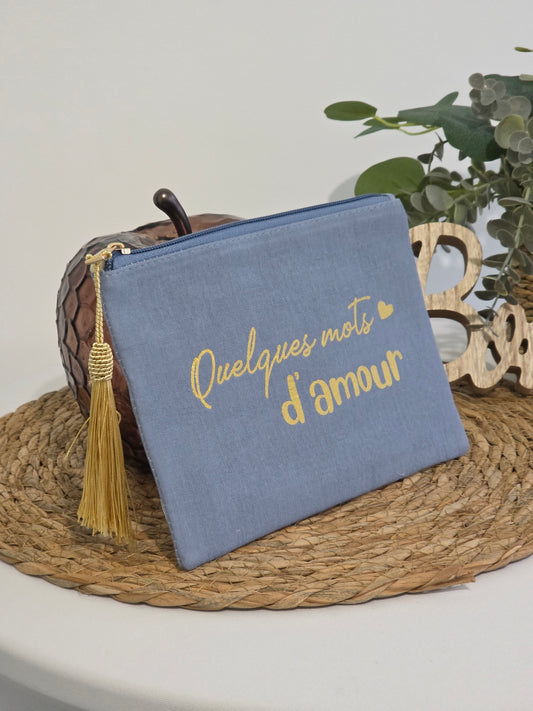 Nos Pochettes "Quelques Mots d'Amour" Bleu Jeans