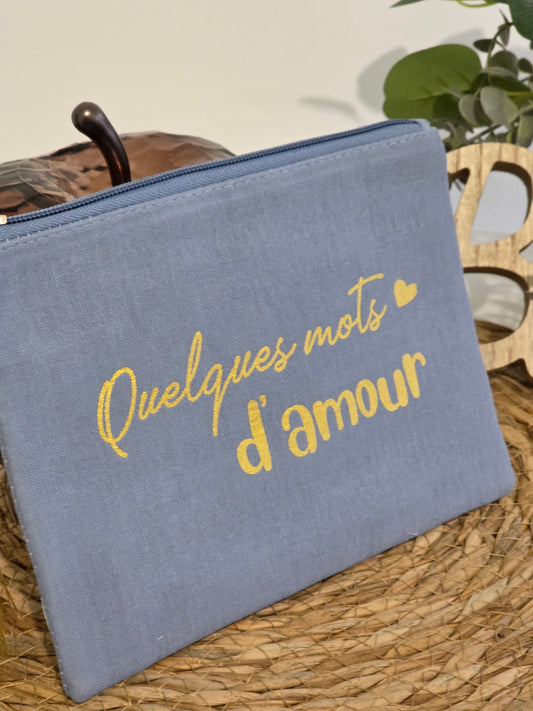 Nos Pochettes "Quelques Mots d'Amour" Bleu Jeans