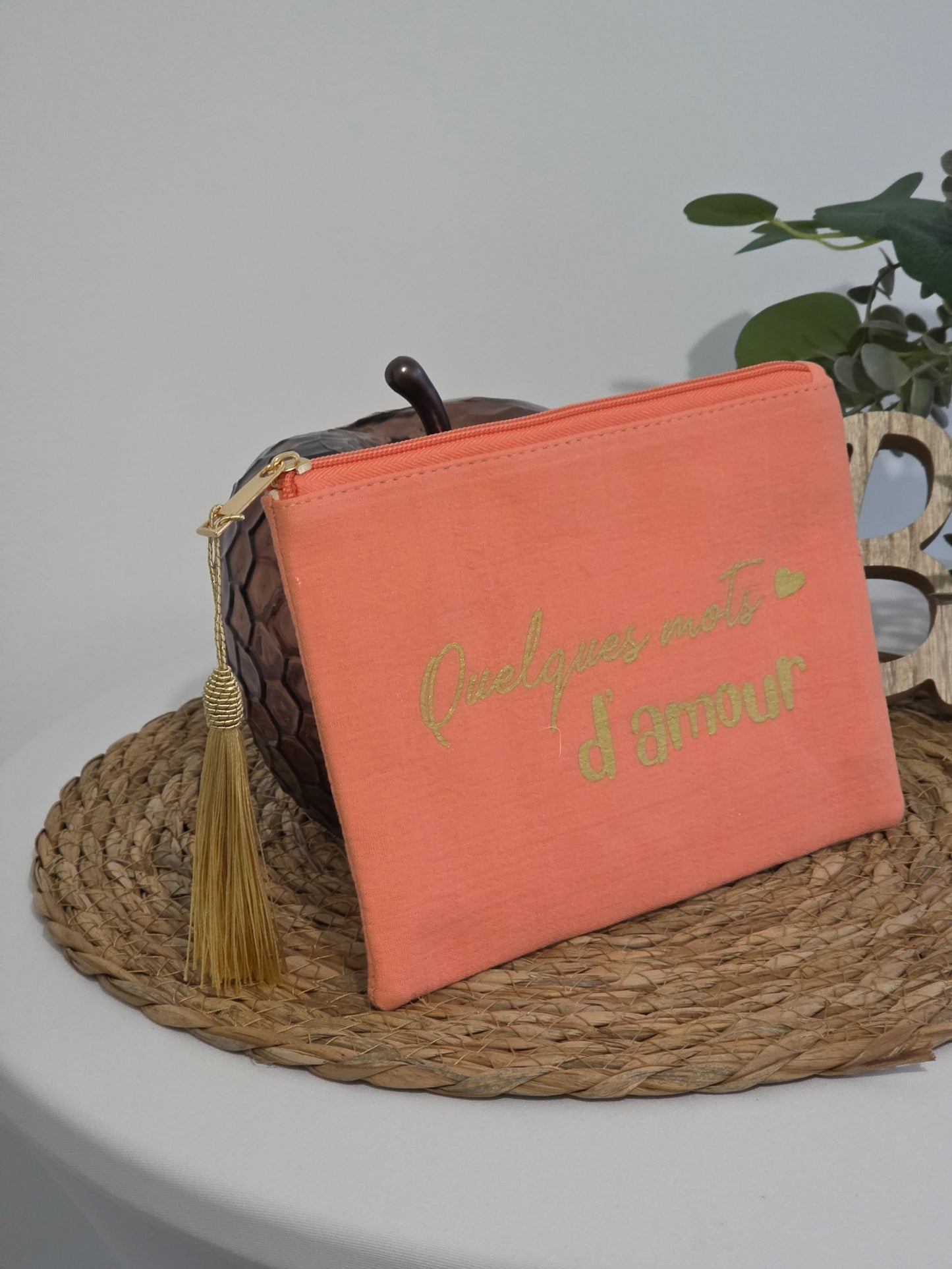 Nos Pochettes "Quelques Mots d'Amour" Corail