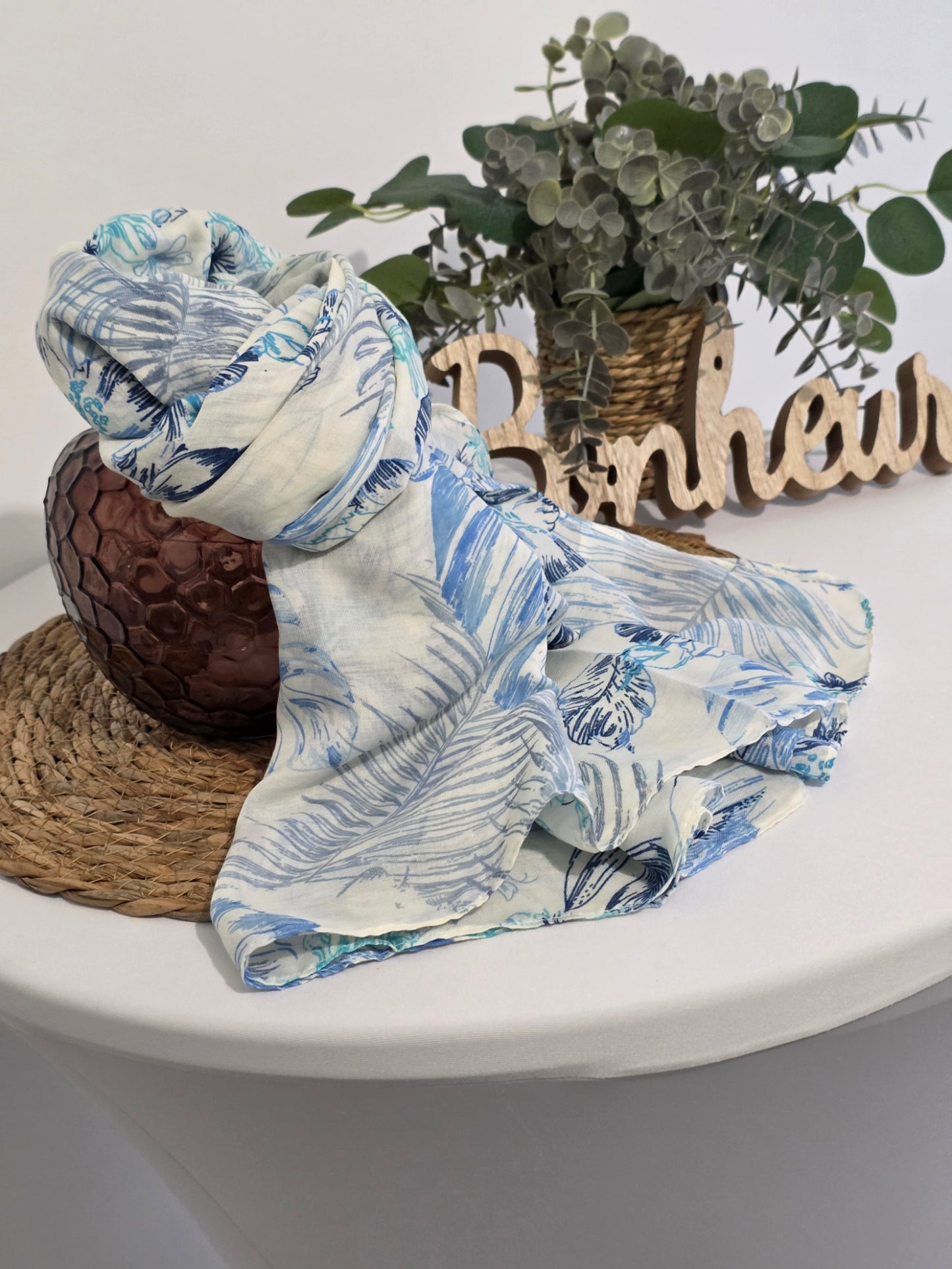 Foulard Femme Printanier Bleu