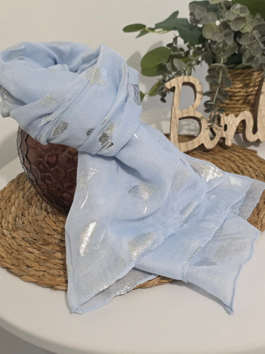 Foulard Femme Printanier Bleu Ciel