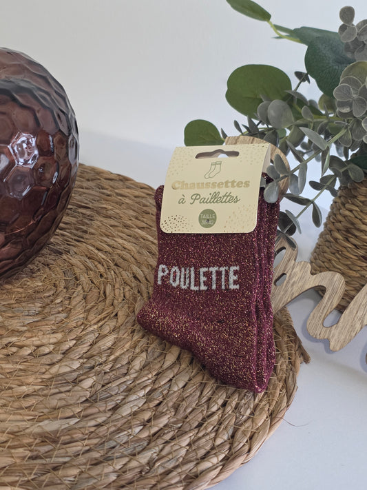 POULETTE - Chaussette à Paillette