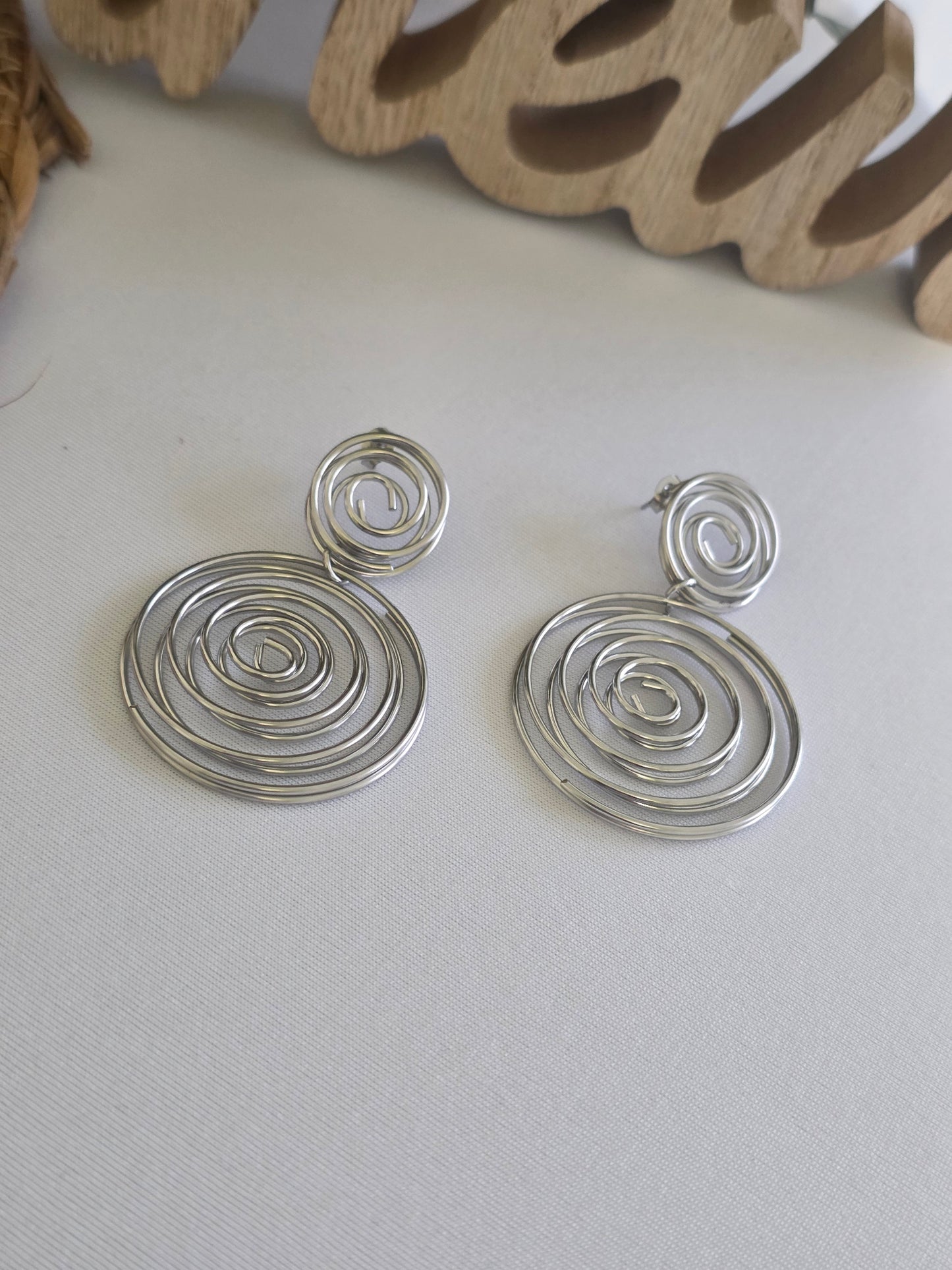 Boucle d'Oreille Pendante Zig Zag Argenté