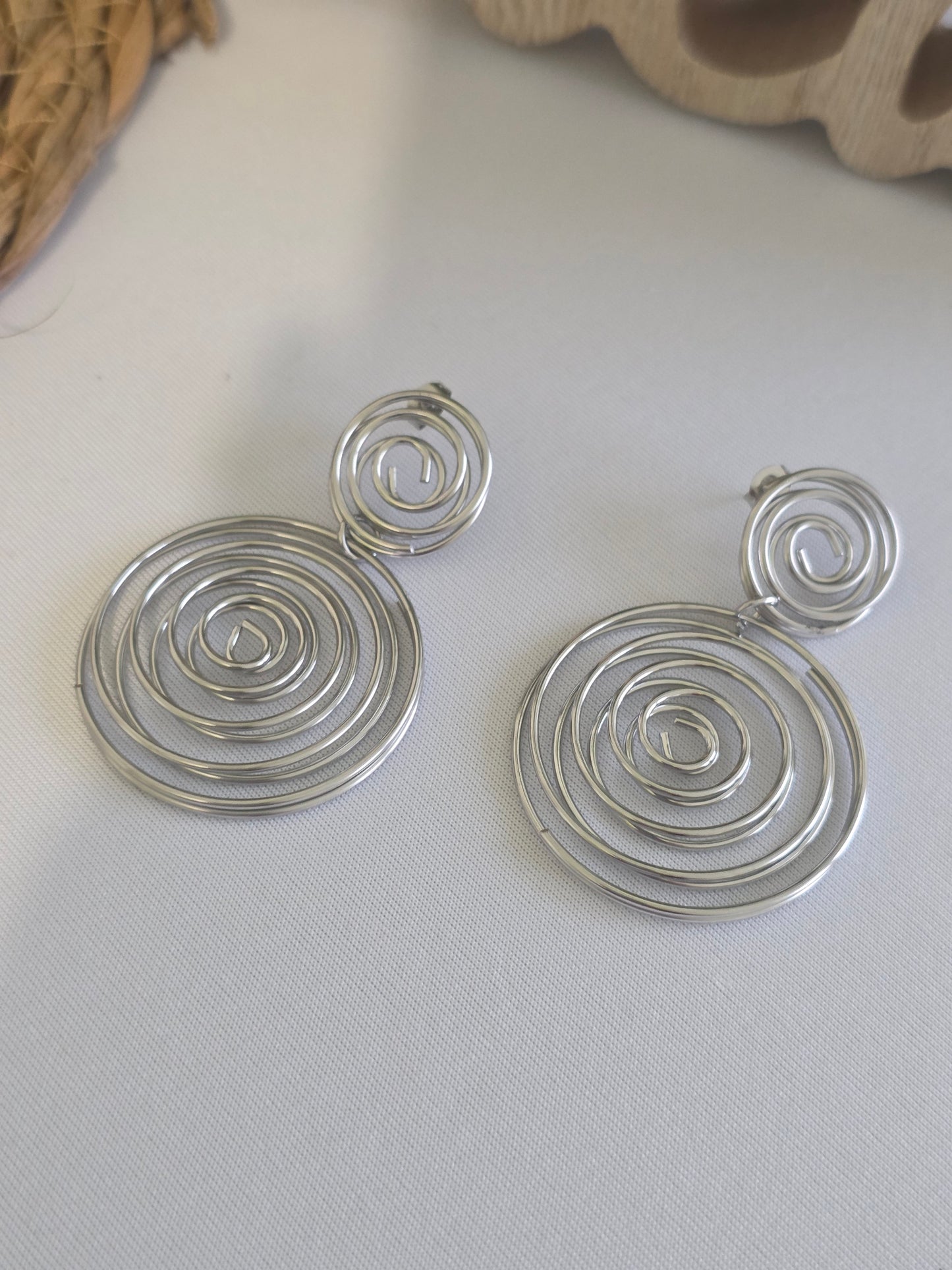 Boucle d'Oreille Pendante Zig Zag Argenté