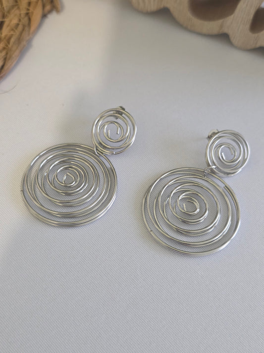 Boucle d'Oreille Pendante Zig Zag Argenté